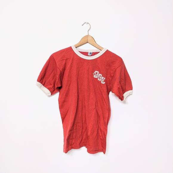 Vintage Tops - (34) vtg 1960s era osu ringer tee